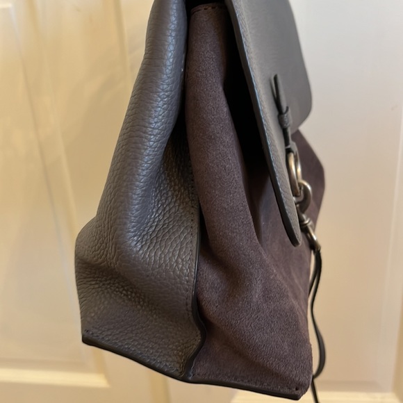 Rebecca Minkoff Medium Keith Suede and Leather Satchel- Grey - Picture 4 of 5